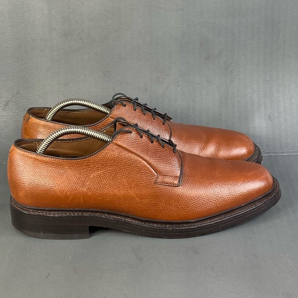 Allen Edmonds Leeds Pebble Grain Brown Leather Derby Dress Shoes mens 9